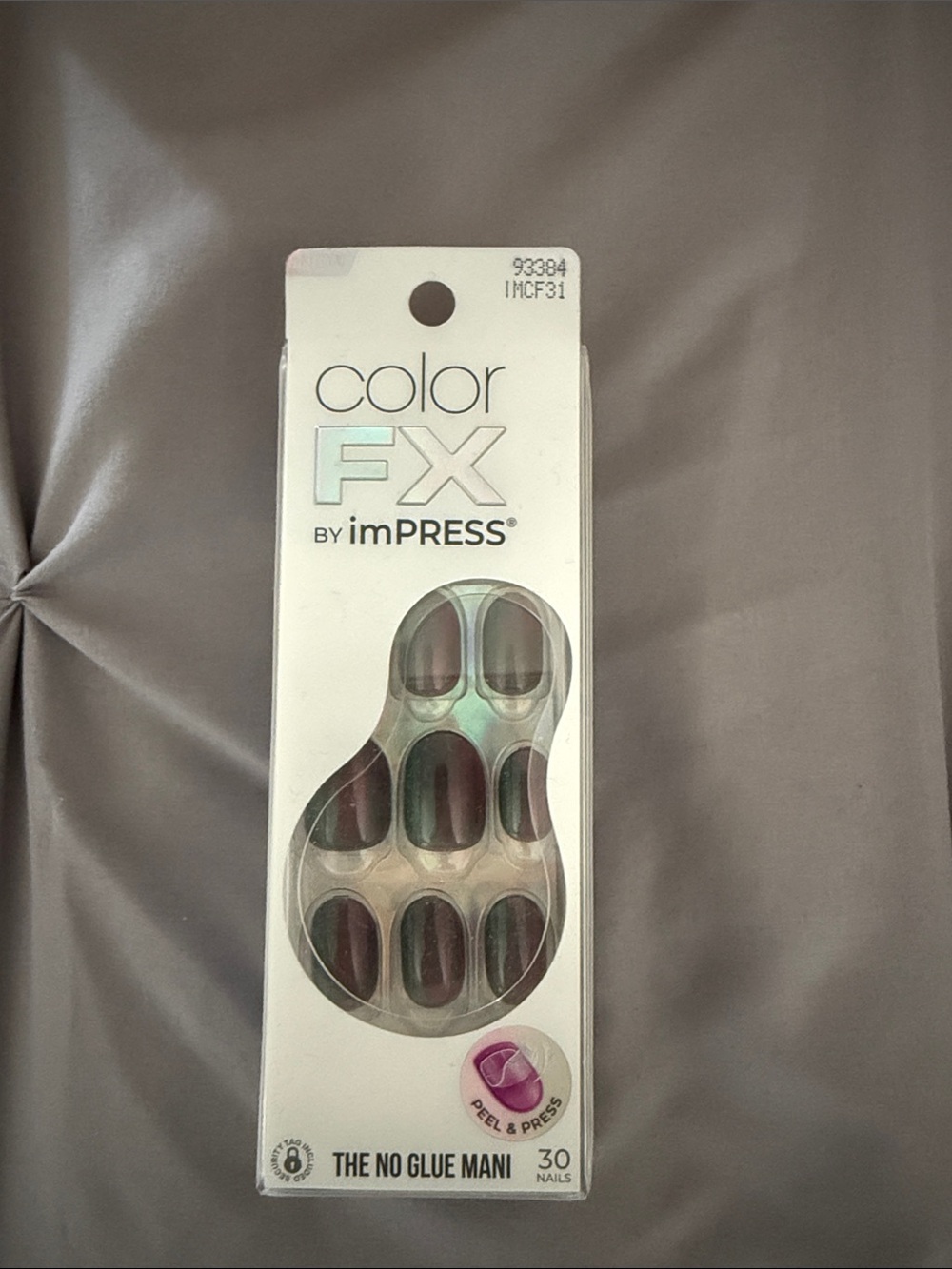 imPRESS Color FX Press-On Nails - Iridescent Black-Green-Purple